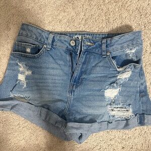 Rewash Blue Distressed Jean Shorts